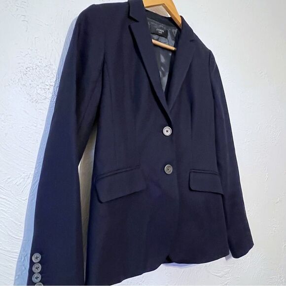 J. Crew 1035 Navy Superfine Cotton Blazer Jacket - Picture 5 of 7